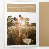 金ゴールドメリークリスマス5写真家族の手紙 三つ折りクリスマスカード (内部最初)