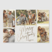 金ゴールドメリークリスマス5枚の写真磁気カード (正面)