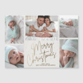 金ゴールドメリークリスマス5枚の写真磁気カード (正面)