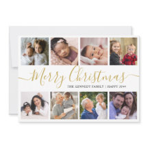 金ゴールドメリークリスマス9フォトコラージュ