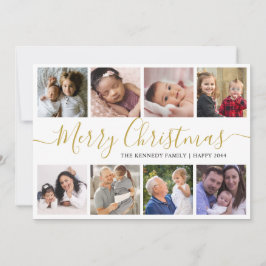 金ゴールドメリークリスマス9フォトコラージュ シーズンカード