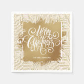 金ゴールドメリークリスマス スタンダードカクテルナプキン (正面)