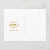 金ゴールドメリークリスマス&ハッピーニューイヤー&スノーフレーク シーズンポストカード (裏面)