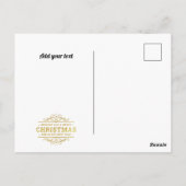 金ゴールドメリークリスマス&ハッピーニューイヤー&スノーフレーク ポストカード (裏面)