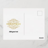 金ゴールドメリークリスマス&ハッピーニューイヤー&スノーフレーク 箔シーズンポストカード (裏面)