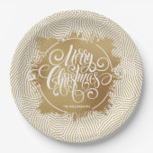 金ゴールドメリークリスマス ペーパープレート (正面)