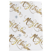 金ゴールドメリークリスマス ミディアムペーパーバッグ (裏面)