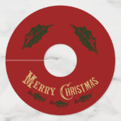 金ゴールドメリークリスマス ワイングラスタグ (正面)