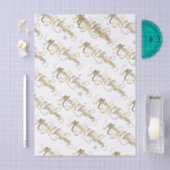 金ゴールドメリークリスマス 薄葉紙 (クラフト)