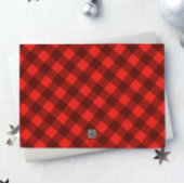 金ゴールドメリークリスマス |赤い格子縞の写真 シーズンカード