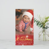 金ゴールドメリークリスマス、金ゴールド&ホワイトライト シーズンカード (スタンド正面)