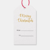 金ゴールドメリークリスマス、黒人女性、サンタハット、赤 ギフトタグ (裏面)