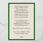 金ゴールドメリークリスマス、4つの写真、紫、名前 箔シーズンカード (裏面)