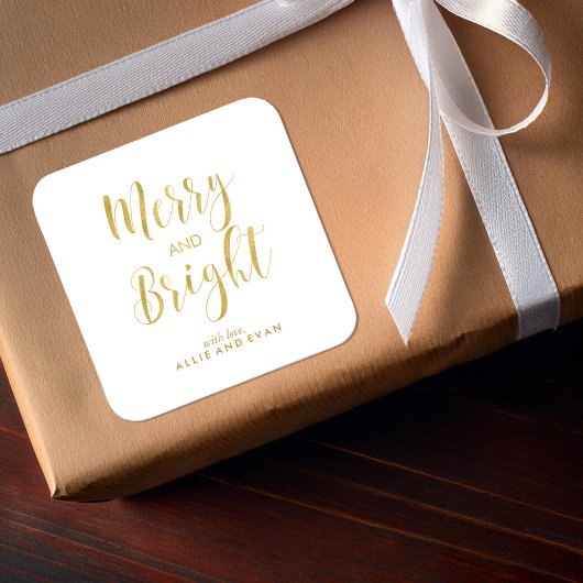 金ゴールドメリースクリプト スクエアシール