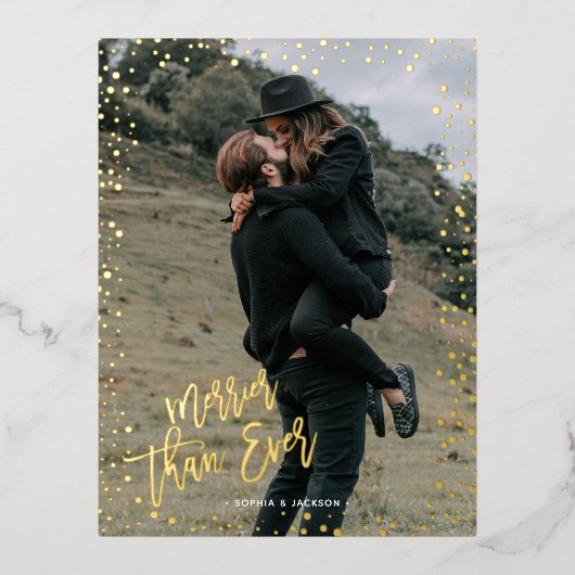 金ゴールドメリードット実在 箔シーズンポストカード (正面)