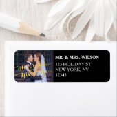 金ゴールドメリーホリ結婚したー差出人住所ラベル ラベル (インサイチュ)