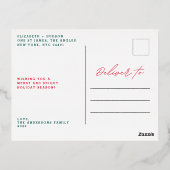 金ゴールドメリー手書赤グラデーション写真 箔シーズンポストカード (裏面)