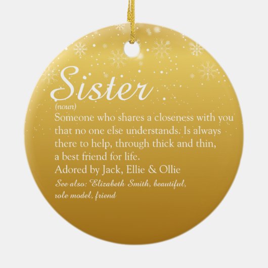 金ゴールドメリー最高のスクリスエバーの定義 セラミックオーナメント (裏面)