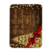 金ゴールドメリー素朴クリスマスノンフォトグリッター マグネット (縦)