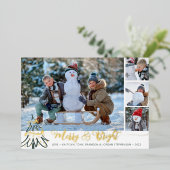 金ゴールドメリー&ブライトフォトコラージュ2023カレンダー 箔シーズンカード (立ち正面)