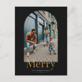 金ゴールドメリーArch Frameフォトクリスマスポストカード ポストカード (正面)