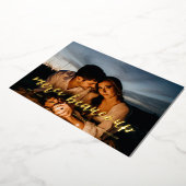 金ゴールドメルシーボークープターありがとう写真カード 箔招待状 (回転した状態)