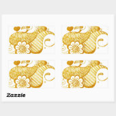 金ゴールドメンディ・ヘナ・アート 長方形シール (シート)