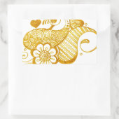 金ゴールドメンディ・ヘナ・アート 長方形シール (バッグ)