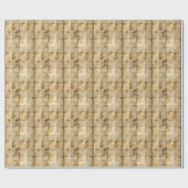 金ゴールドメープル葉オンパーチメント紙エレガント ラッピングペーパー (フラット)