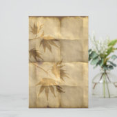 金ゴールドメープル葉オンパーチメント紙エレガント 便箋 (スタンド正面)