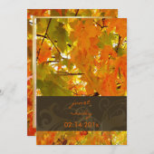 金ゴールドメープ葉ル秋の結婚式招待状 招待状 (正面/裏面)