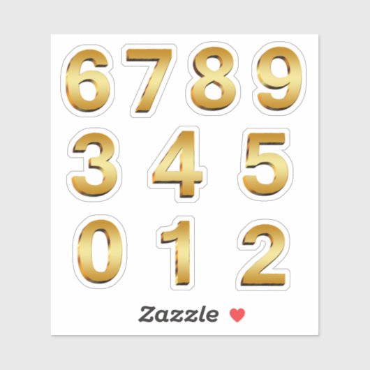 金ゴールドメールボックスアドレス番号ステッカー シール (シート)