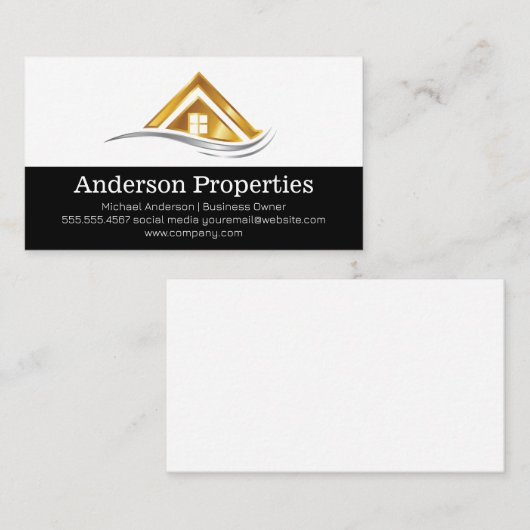 金ゴールドメ実在タルエステート | プロパティ 名刺 (正面/裏面)