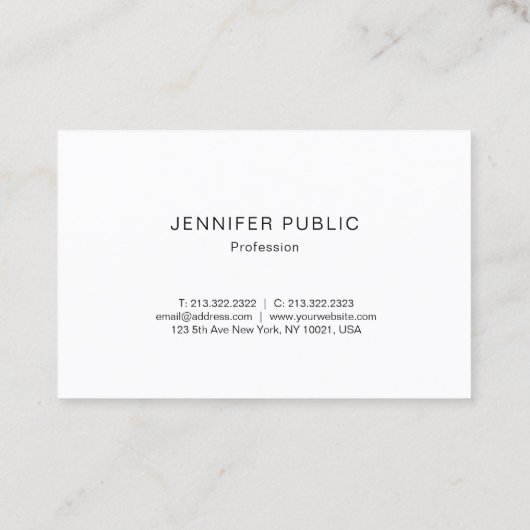 金ゴールドモエレガントノグラムデザイントレンディーモダンプレーン 名刺 (裏面)