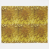 金ゴールドモザイクエレガントグラムエステティックラグジュアリーモダン フリースブランケット (正面(横))