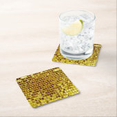 金ゴールドモザイクタイルエレガントグモダンラグリー スクエアペーパーコースター (インサイチュ)