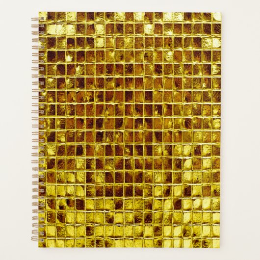 金ゴールドモザイクタイルエレガントグモダンラグリー プランナー手帳 (正面)