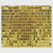 金ゴールドモザイクタイルエレガントデコペモダンージ ラッピングペーパー (フラット)