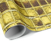 金ゴールドモザイクタイルエレガントデコペモダンージ ラッピングペーパー (ロールコーナー)