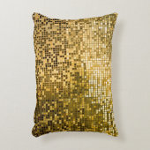 金ゴールドモザイク：四角タイルのテクスチャ。 アクセントクッション (正面(垂直))