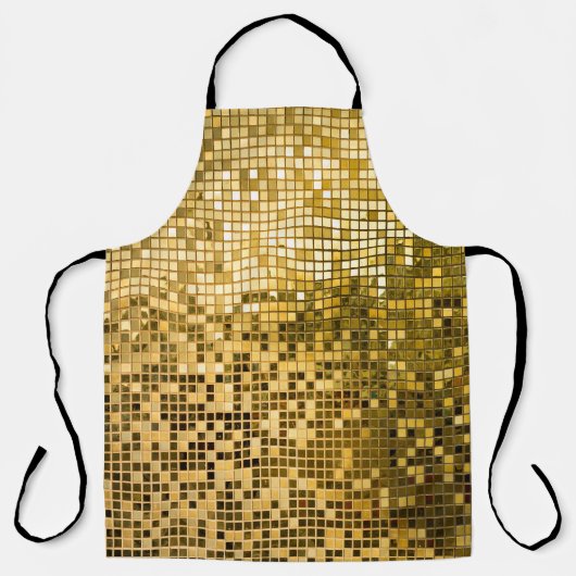 金ゴールドモザイク:四角タイルのテクスチャ。 エプロン (正面)