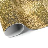 金ゴールドモザイク：四角タイルのテクスチャ。 ラッピングペーパー (ロールコーナー)