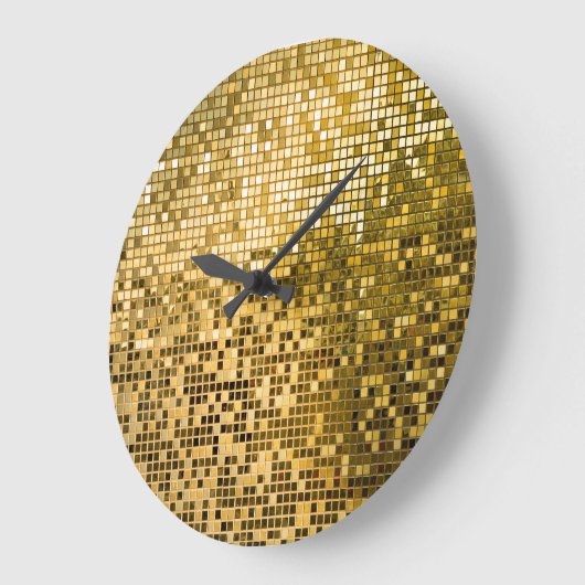 金ゴールドモザイク:四角タイルのテクスチャ。 ラージ壁時計 (傾斜)