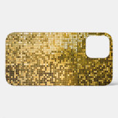 金ゴールドモザイク:四角タイルのテクスチャ。 Case-Mate iPhoneケース (裏面 (横))