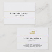 金ゴールドモストライプのノグラムデザイントレンディープレーン 名刺 (正面/裏面)