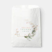 金ゴールドモスユーカリモダン抽象芸術ブライダルシャワー フェイバーバッグ (正面)