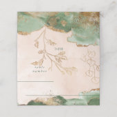 金ゴールドモスユーカリ |モダン抽象芸術水色 プレイスカード (外部開封)