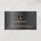 金ゴールドモダンいかり上品ダークメタリック 名刺 (正面)