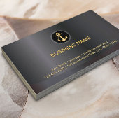 金ゴールドモダンいかり上品ダークメタリック 名刺