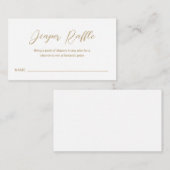 金ゴールドモダンおむつラッフルシンプルベビーシャワー エンクロージャーカード (正面/裏面)